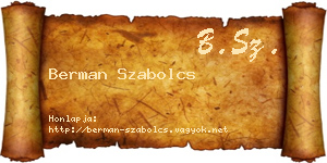 Berman Szabolcs névjegykártya