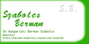 szabolcs berman business card